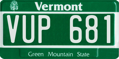 VT license plate VUP681