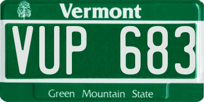 VT license plate VUP683