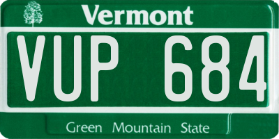 VT license plate VUP684