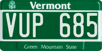VT license plate VUP685