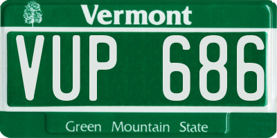 VT license plate VUP686
