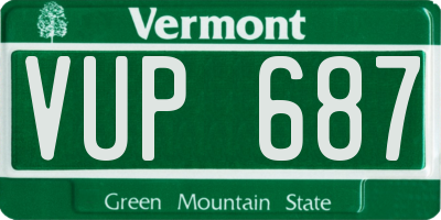 VT license plate VUP687