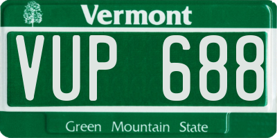 VT license plate VUP688