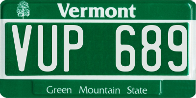 VT license plate VUP689