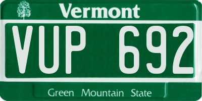 VT license plate VUP692