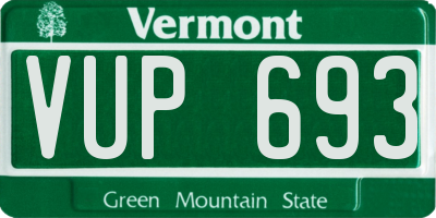 VT license plate VUP693