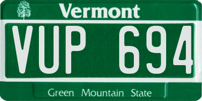 VT license plate VUP694