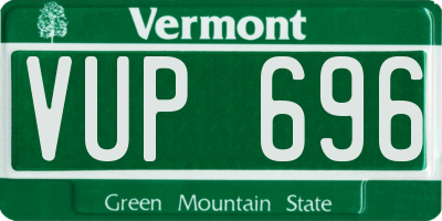 VT license plate VUP696