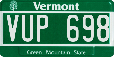 VT license plate VUP698