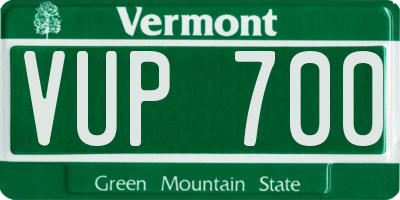 VT license plate VUP700