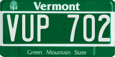 VT license plate VUP702