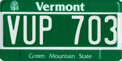 VT license plate VUP703
