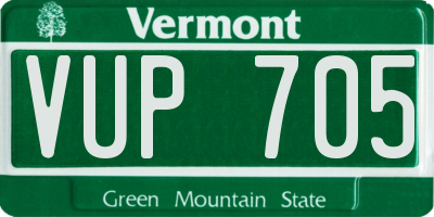 VT license plate VUP705