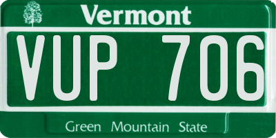 VT license plate VUP706