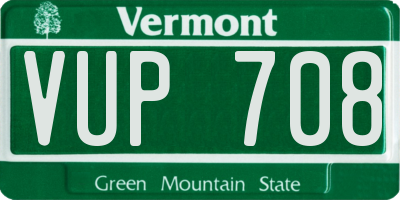 VT license plate VUP708