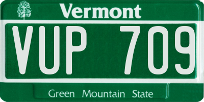 VT license plate VUP709