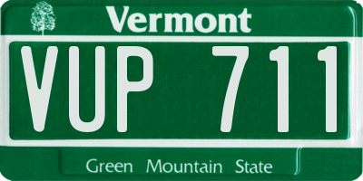 VT license plate VUP711