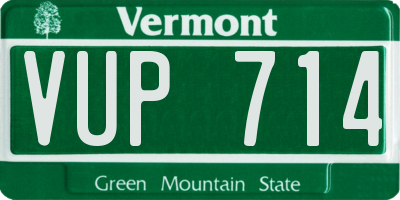 VT license plate VUP714