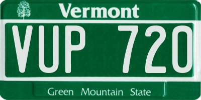 VT license plate VUP720