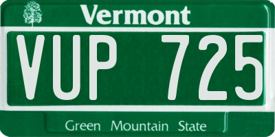 VT license plate VUP725