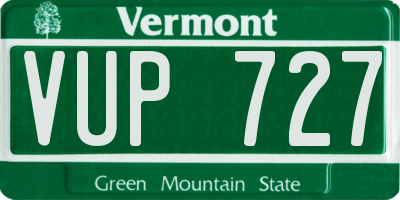 VT license plate VUP727