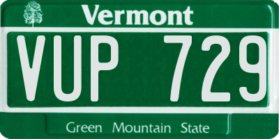 VT license plate VUP729