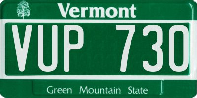 VT license plate VUP730