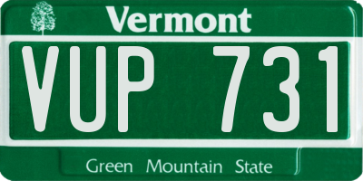 VT license plate VUP731