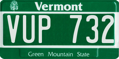 VT license plate VUP732