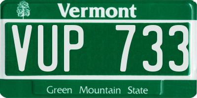VT license plate VUP733