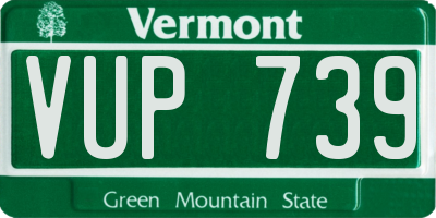VT license plate VUP739