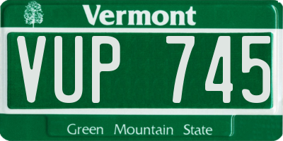 VT license plate VUP745