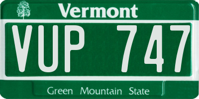 VT license plate VUP747