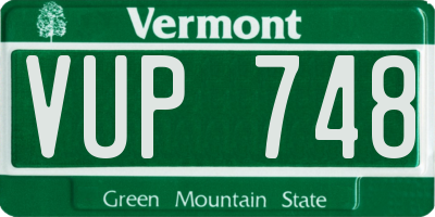 VT license plate VUP748