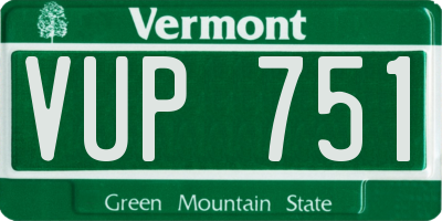 VT license plate VUP751
