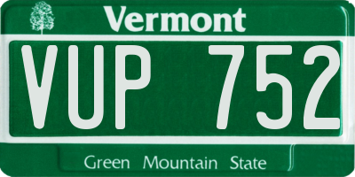 VT license plate VUP752