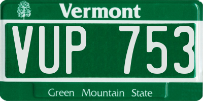 VT license plate VUP753