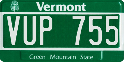 VT license plate VUP755