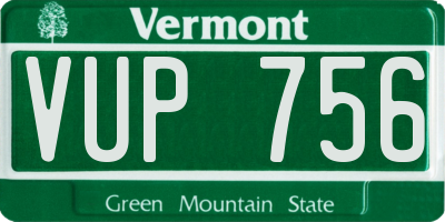 VT license plate VUP756
