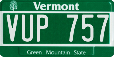 VT license plate VUP757