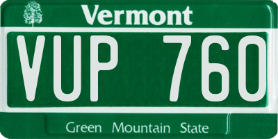 VT license plate VUP760