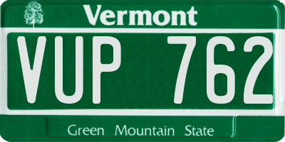 VT license plate VUP762