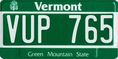 VT license plate VUP765