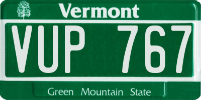 VT license plate VUP767