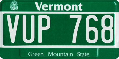 VT license plate VUP768