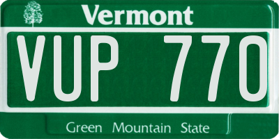 VT license plate VUP770