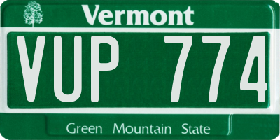 VT license plate VUP774