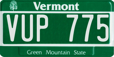 VT license plate VUP775