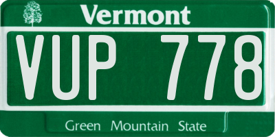 VT license plate VUP778