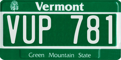 VT license plate VUP781